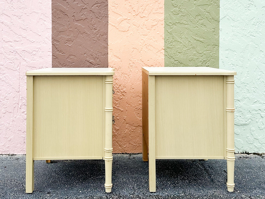Pair of Faux Bamboo Nightstands