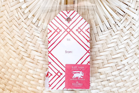Set of Ten Island House Red Gift Tags