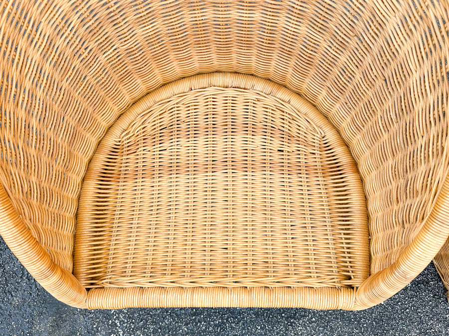 Pair of Cute Wicker Barrel Chairs
