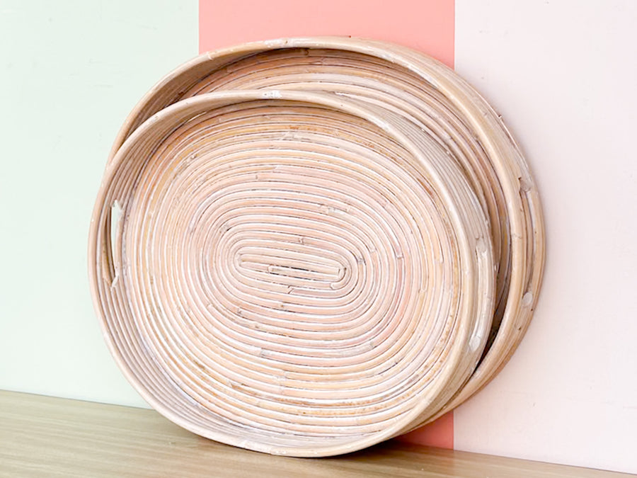 Pair of Pencil Reed Natural Trays