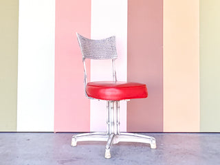 Faux Cane Metal Accent Chair