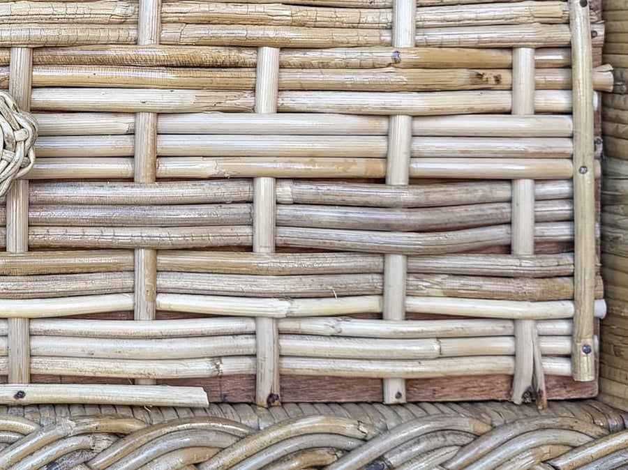 Braided Rattan Wrapped Chest