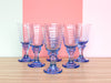 Set of Six Pretty Blue Goblets