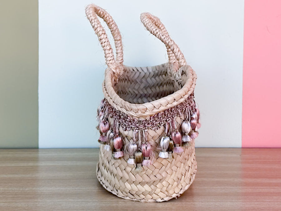 Kips Bay Show House Sarah Bray Bermuda Tote with Vintage Ribbon