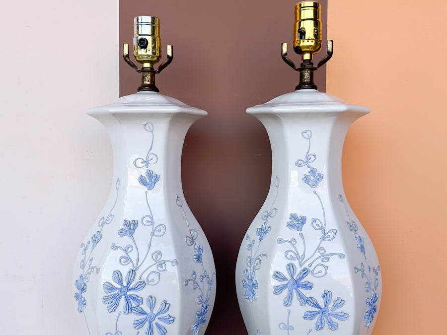 Pair of Baby Blue Icing Lamps