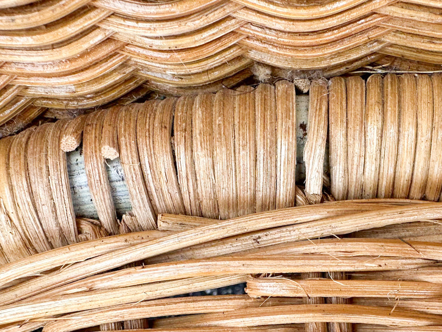 Pair of High Back Rattan Wrapped Chairs