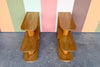 Pair of Frankl Style Two Tier Rattan Side Tables