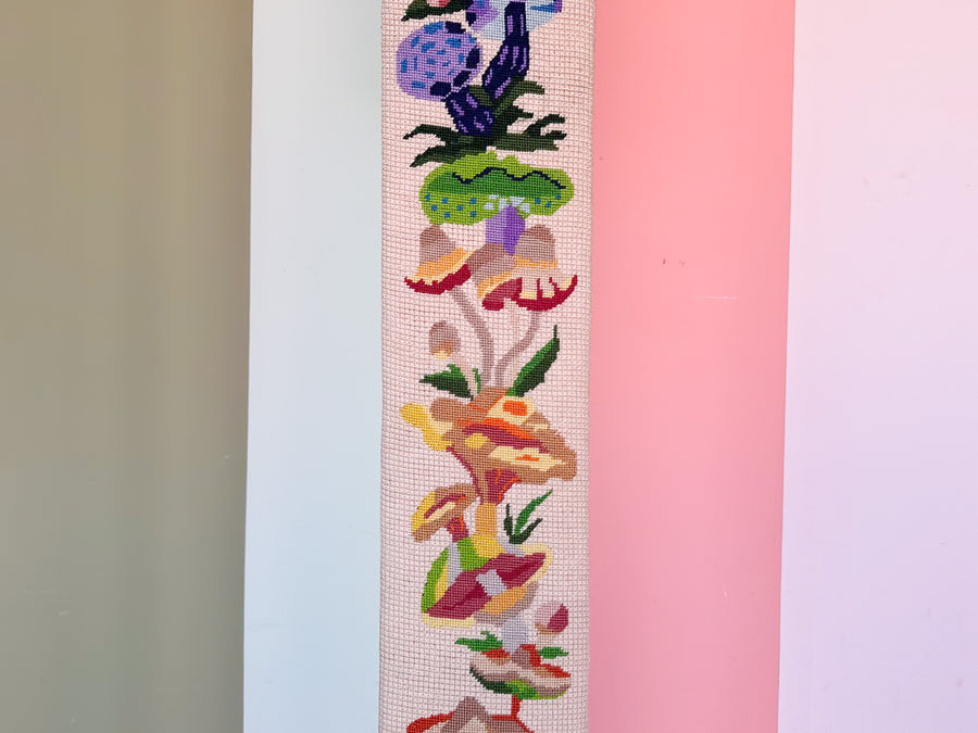 Trippy Mushroom Needlepoint Wall Hanging