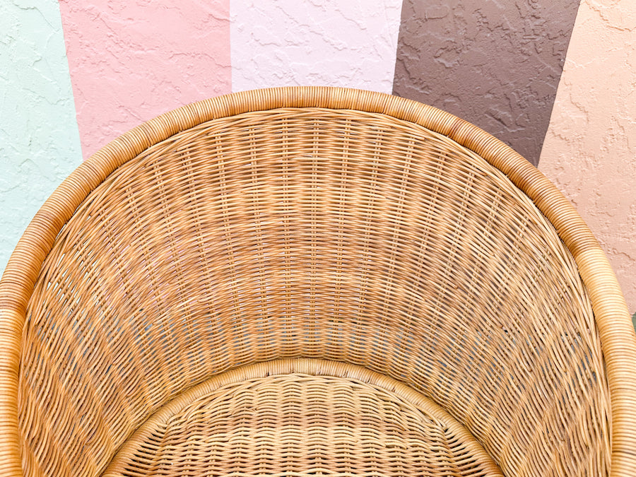 Pair of Cute Wicker Barrel Chairs