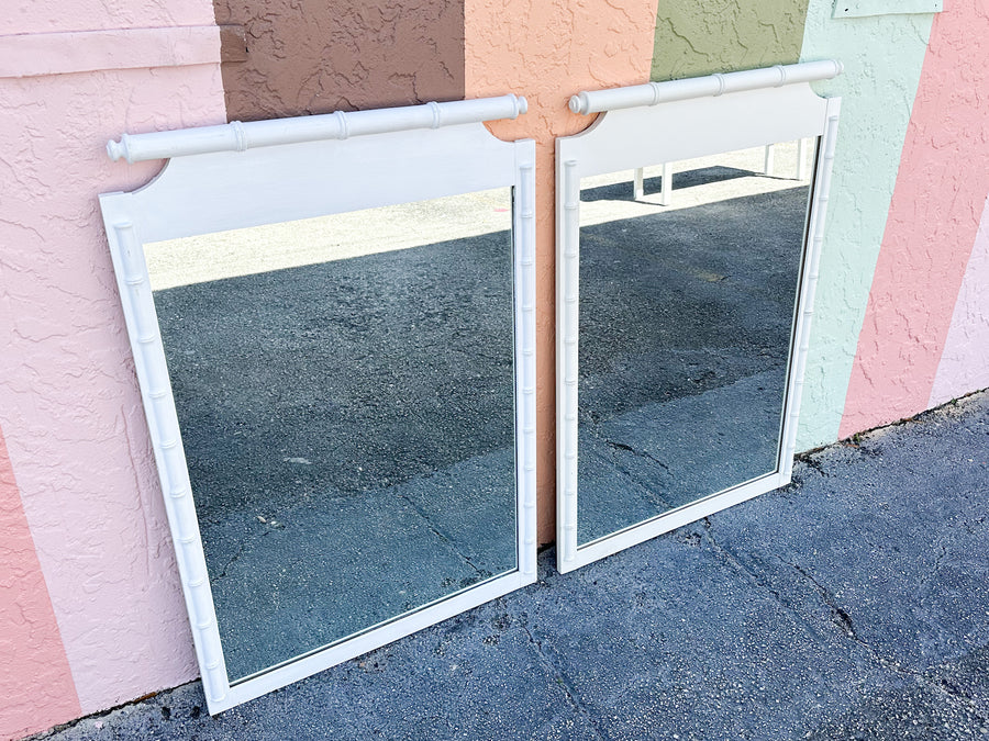 Pair of Faux Bamboo Mirrors