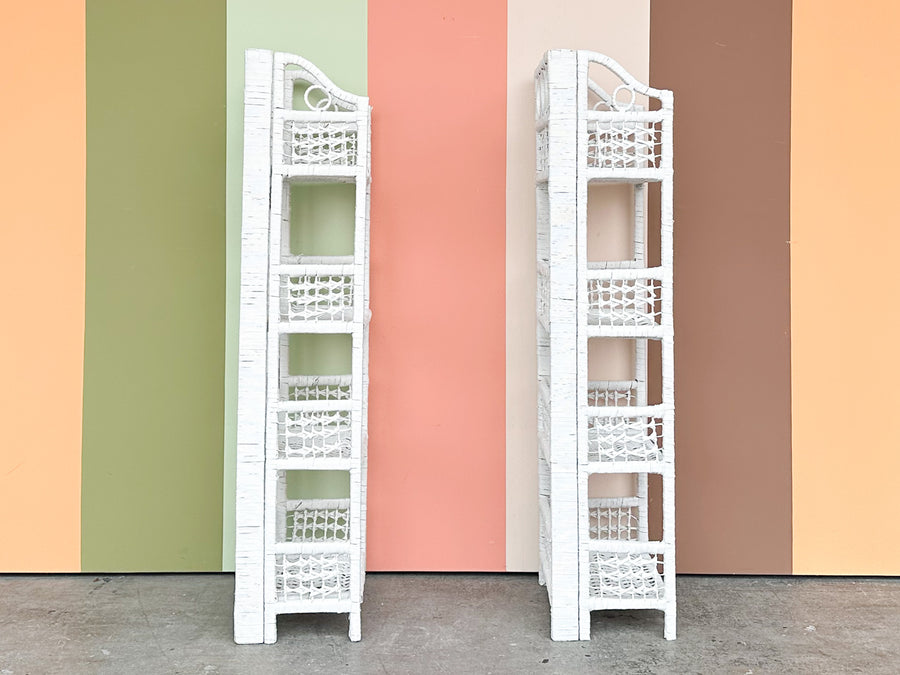 Pair of Sweet Wicker Etageres