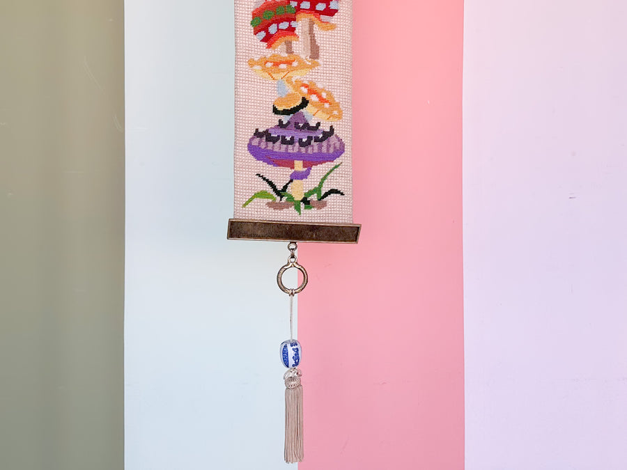 Trippy Mushroom Needlepoint Wall Hanging