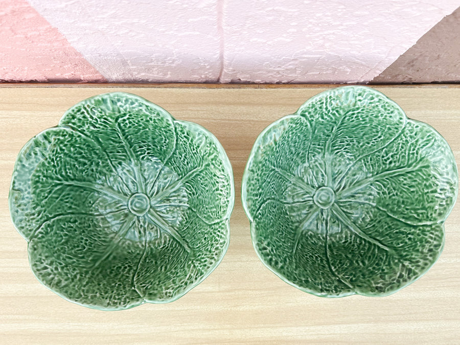 Pair of Olfaire of Portugal Cabbageware Bowls
