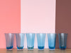 Set of Six Turquoise Bubble Glassware
