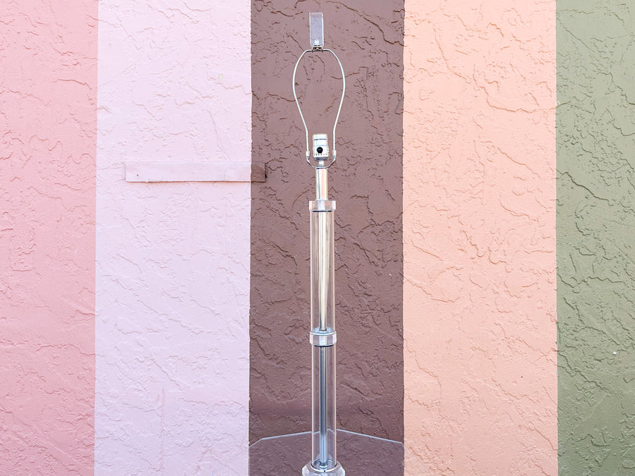 Fab Lucite Floor Lamp and Magazine Rack