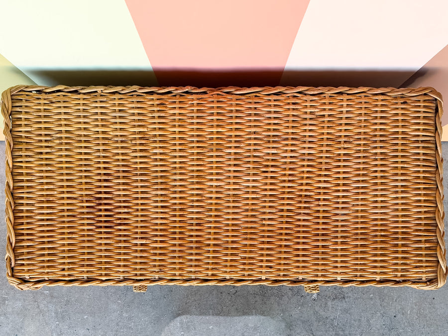 Braided Rattan Wrapped Chest