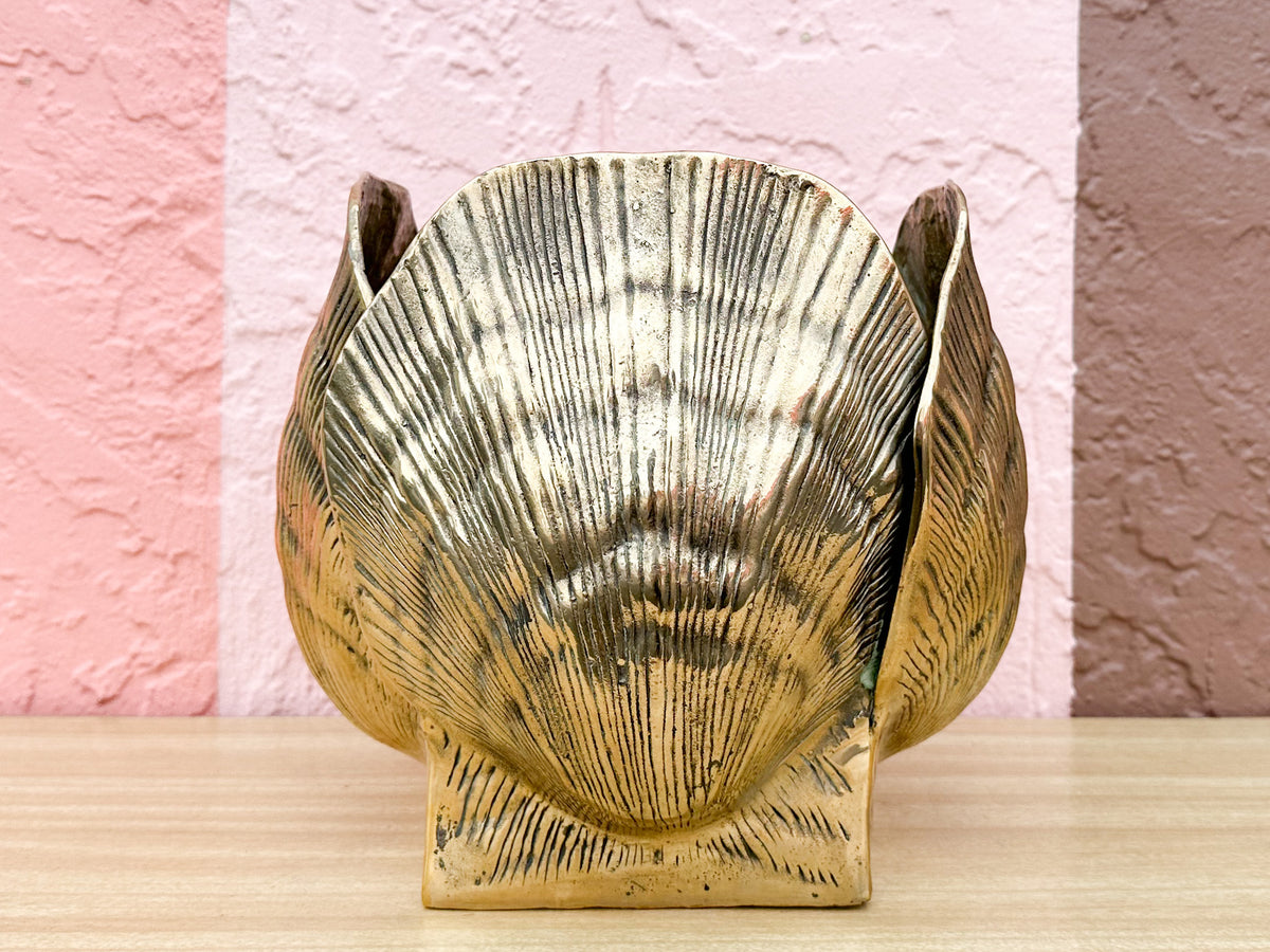 Brass Clam Shell Cachepot