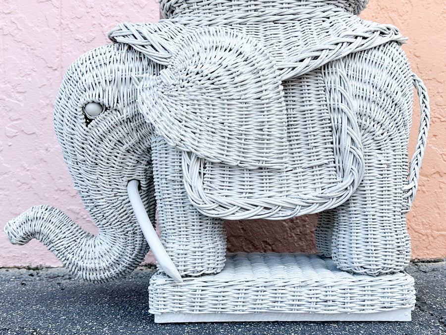 Wicker Elephant Garden Seat