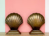 Large Brass Shell Bookends