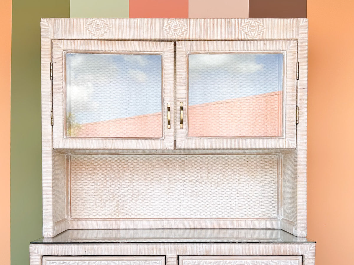 Coastal Rattan Wrapped Hutch