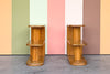 Pair of Frankl Style Two Tier Rattan Side Tables