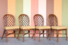 Lattice Rattan Game Table Set