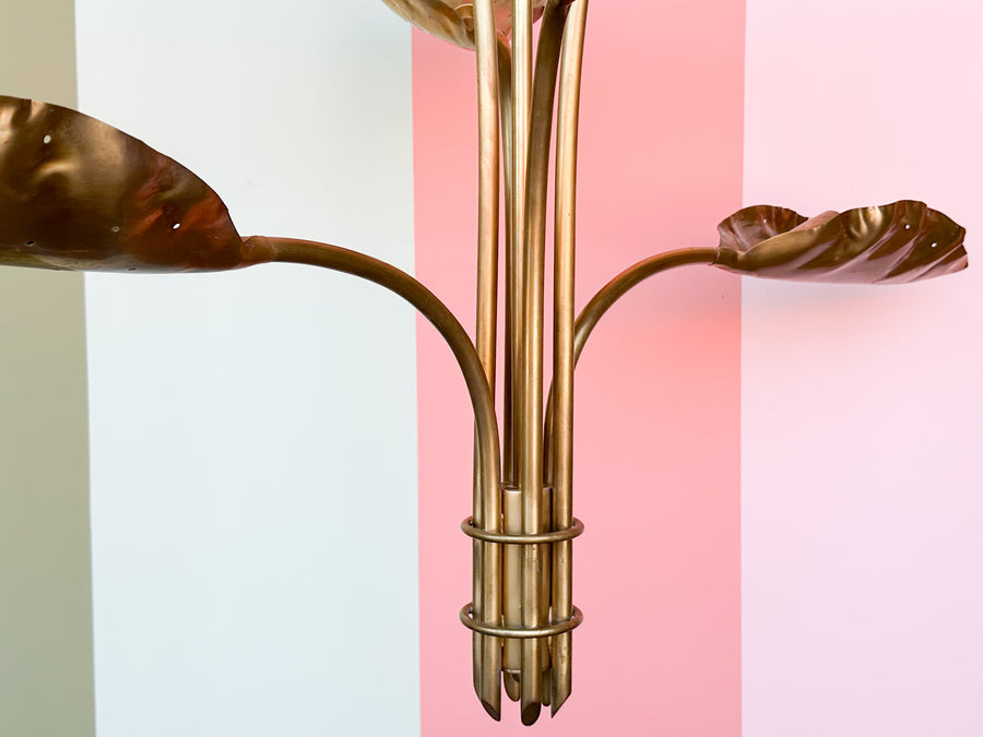 Brass Palm Leaf Chandelier