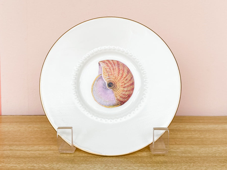 Set of Three Petite Decoupage Shell Plates