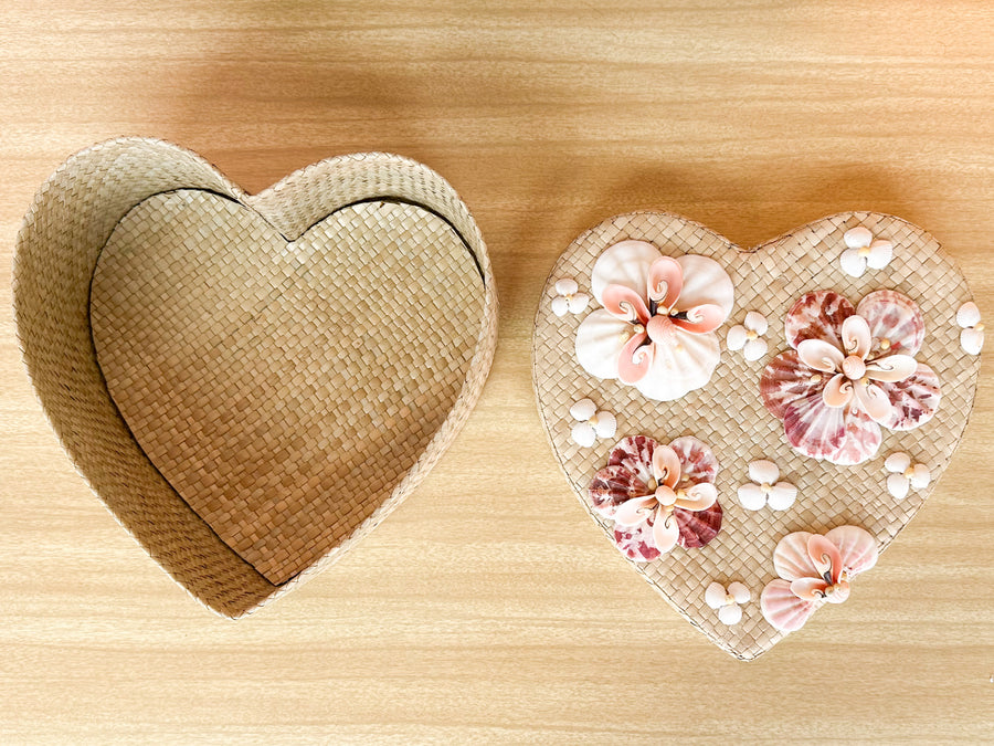 Pair of Heart Shaped Shell Boxes