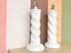 Pair of 80s Chic Plaster Swirl Lamps