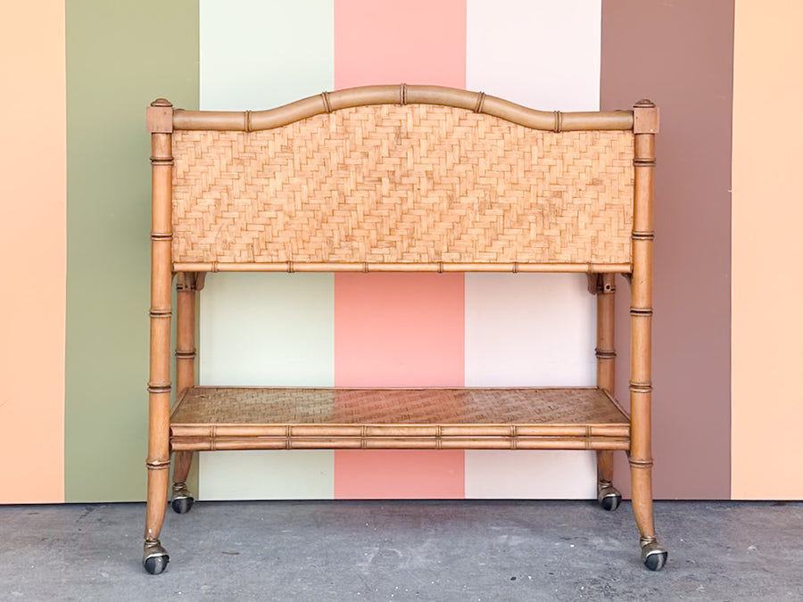 Old Florida Dixie Rattan Bar on Casters