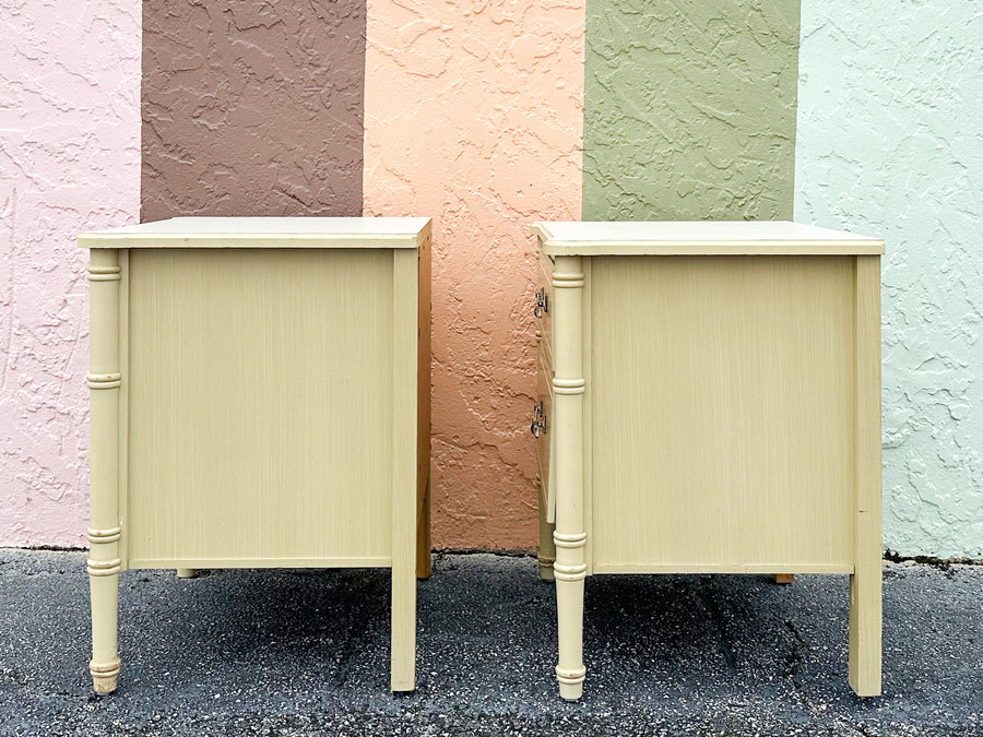 Pair of Faux Bamboo Nightstands