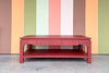 Red Linen Wrapped Coffee Table