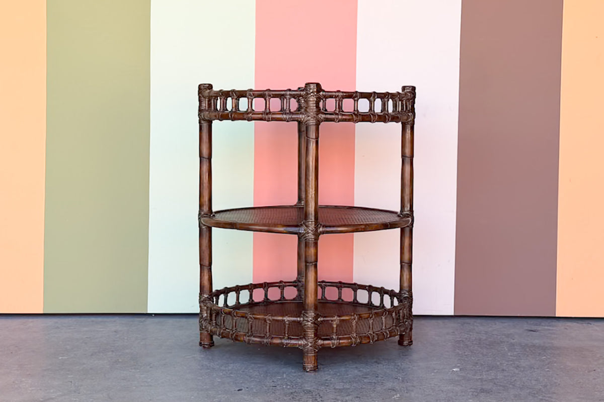 West Indies Style Rattan Side Table