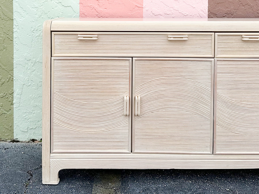 Coastal Pencil Reed Rattan Credenza
