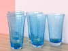 Set of Six Turquoise Bubble Glassware