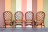 Lattice Rattan Game Table Set