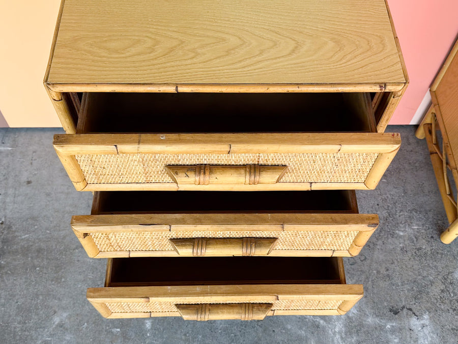 Pair of Island Style Rattan Nightstands