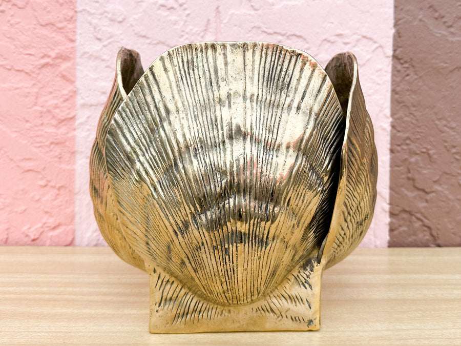 Brass Clam Shell Cachepot