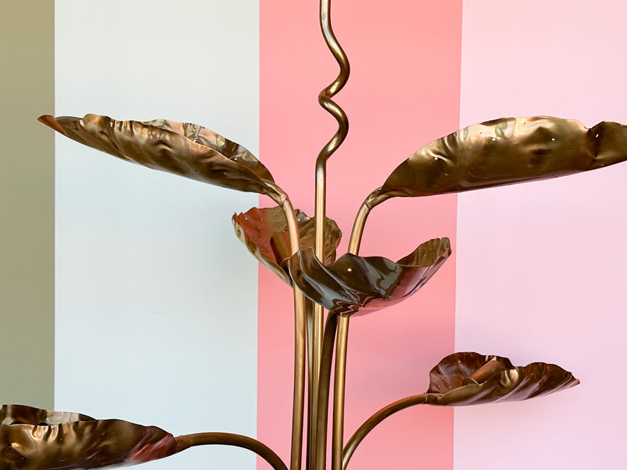 Brass Palm Leaf Chandelier