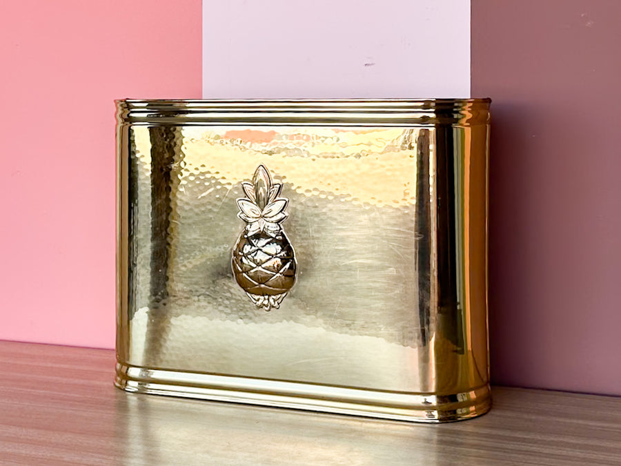 Brass Pineapple Magazine Holder