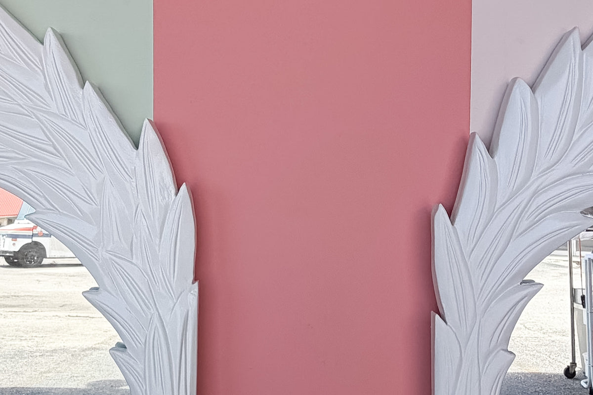 Pair of Newly Painted Palm Frond Mirrors