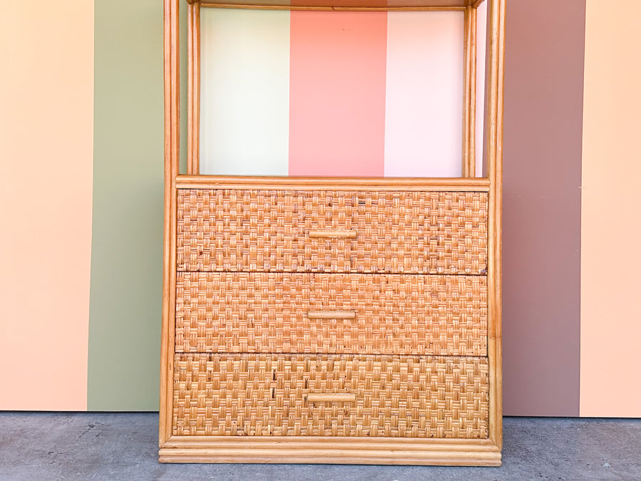 Pencil Reed Rattan Etagere