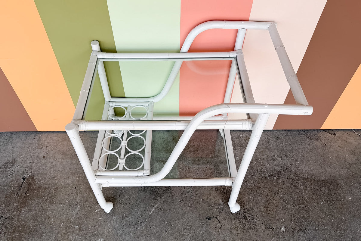 Coastal Rattan Bar Cart