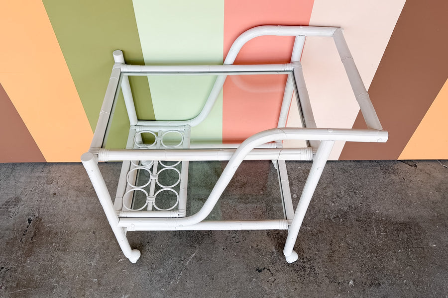 Coastal Rattan Bar Cart