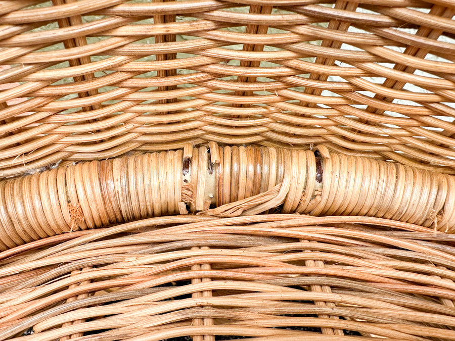 Pair of High Back Rattan Wrapped Chairs