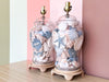 Pair of Ocean Blue Seashell Lamps