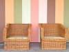 The Wicker Works Pair of Braided Rattan Lounge Chairs