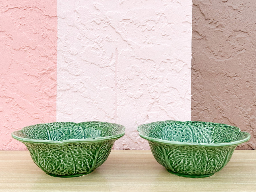 Set of Four Olfaire of Portugal Cabbageware Serving Bowls