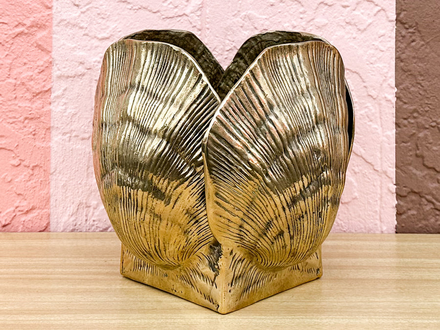 Brass Clam Shell Cachepot